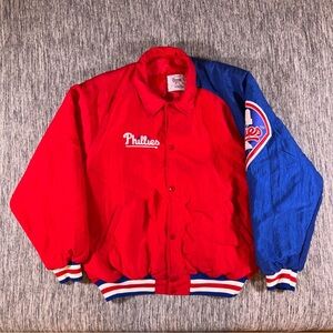 Vintage Philadelphia Phillies Starter Dugout Jacket Size L Diamond Collection